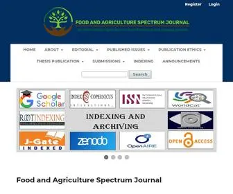 Fasj.org(Food and Agriculture Spectrum Journal) Screenshot