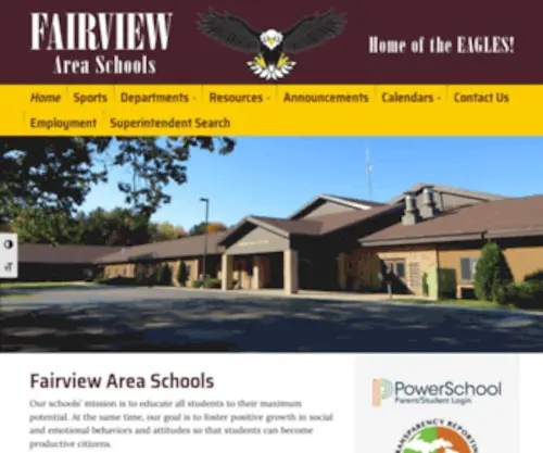 Fask12.org(Fairview Area Schools Our schools' mission) Screenshot