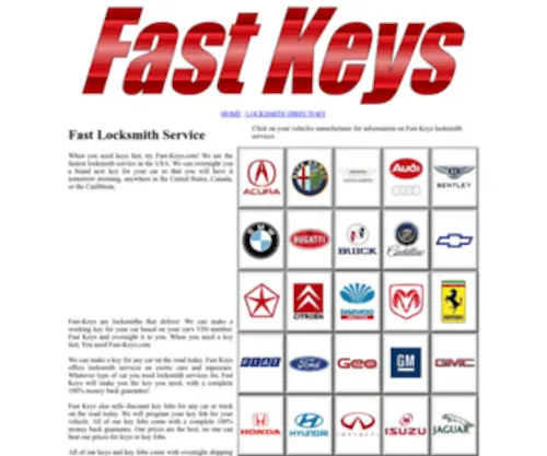 Fast-Keys.com(Discount Locksmith Service) Screenshot