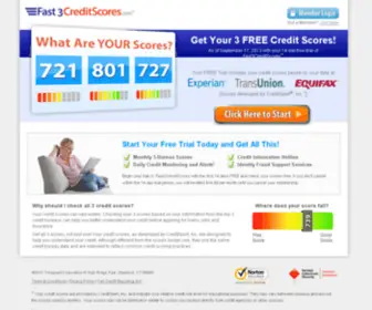 Fast3Creditscores.com(Get your free credit scores based on info from all 3 bureaus. Inc) Screenshot