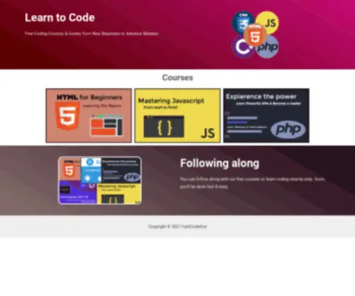 Fastcodeace.com(Learn to Code with Free Courses & Guides) Screenshot