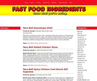 Fastfoodingredients.com(Fast Food Ingredients) Screenshot