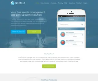 Fastplayapp.com(Your free sports and pickup game app) Screenshot