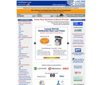 Fastprinters.com(Lake Erie Systems provides Lexmark Dell HP OKI printers & repair parts) Screenshot