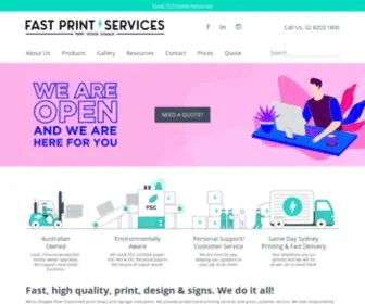 Fastprintservices.com.au(Fast, High Quality, Printing, Design & Signage) Screenshot
