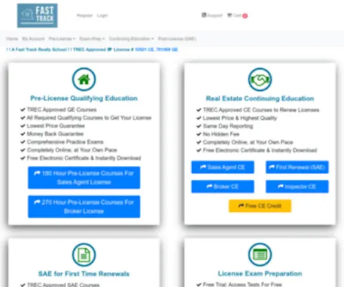 Fasttrackrealtyschool.com(Web site created using create) Screenshot