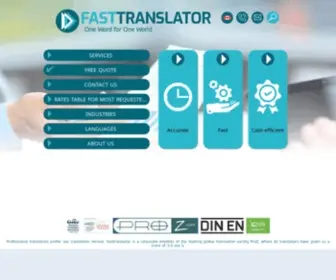 Fasttranslator.ca(Human Language Translation Services and Fastest Turnaround) Screenshot