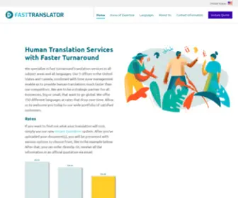 Fasttranslator.com(Human Language Translation Services with Fastest Turnaround) Screenshot