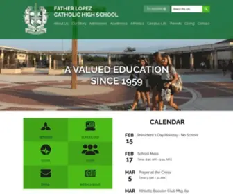 Fatherlopez.org(Father Lopez High School) Screenshot