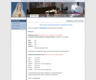 Fatimaiszuzanya.hu(Általános információk) Screenshot