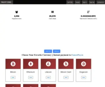 Faucetcoins.xyz(Faucet Coins) Screenshot