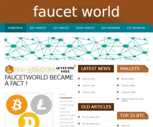 Faucetworld.org(Faucet world for the Top faucet and free bitcoin faucet) Screenshot