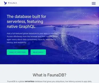 Fauna.com(FaunaDB is a serverless cloud database) Screenshot