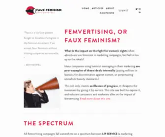 Fauxfeminism.com(FAUX FEMINISM IN MARKETING TO WOMEN) Screenshot