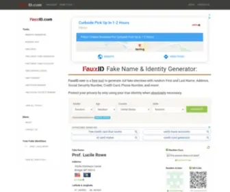 Fauxid.com(Fake Name Generator) Screenshot