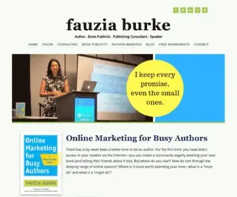 Fauziaburke.com(Online Marketing for Busy Authors) Screenshot