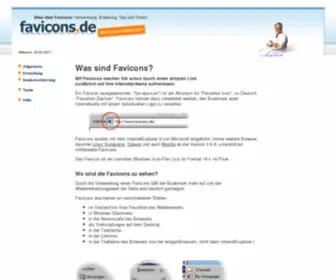 Favicons.de(Alles über Favicons) Screenshot