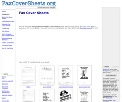 Faxcoversheets.org(Fax Cover Sheets) Screenshot