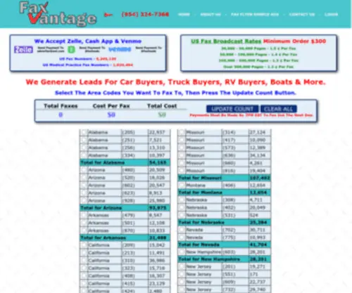 Faxvantage.com(FaxVantage Offers The Best Fax Broadcasting Rates) Screenshot