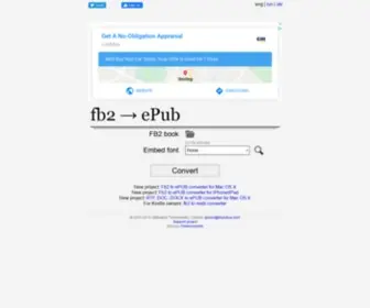 FB2Epub.com(Convert your FB2 files to EPUB. Embed font) Screenshot