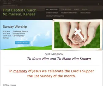 FBCMCpherson.com(First Baptist Church) Screenshot