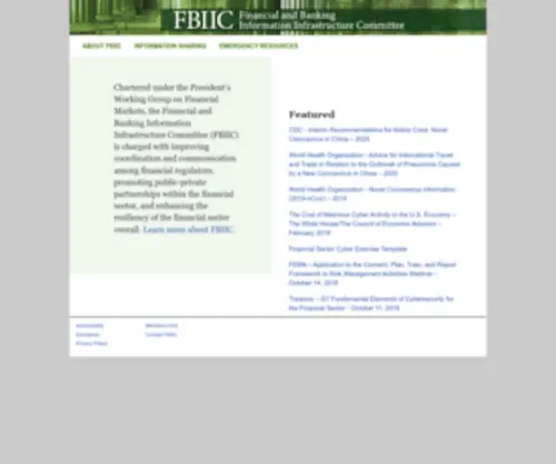 Fbiic.gov(Financial and Banking Information Infrastructure Committee) Screenshot