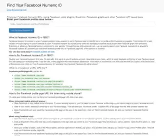 Fbnumericid.com(Find Facebook Numeric ID. Search numeric facebook id for all types of facebook pages and groups) Screenshot