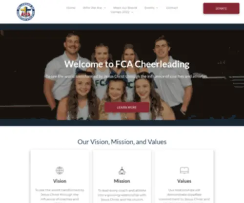 Fcacheer.org(FCA Cheerleading) Screenshot