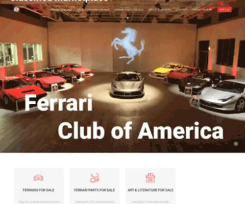 Fcaclassifieds.org(The Classified Marketplace for the Ferrari Club of America) Screenshot