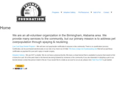 FCDF.org(Friends of Cats and Dogs Foundation) Screenshot