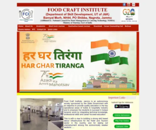 Fcijammu.org(Food Craft Institute Jammu J&K) Screenshot