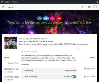 Fearscapepodcast.com(Your home for the spooky) Screenshot