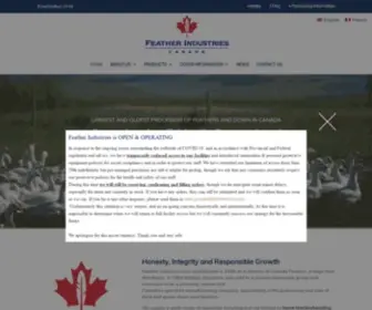Featherind.com(Feather Industries Canada) Screenshot