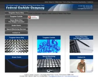 Federalcarbide.com(Tungsten Heavy Alloy and Tungsten Carbide by Federal Carbide) Screenshot