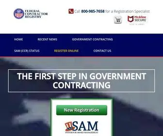 Federalcontractorregistry.com(SAM Registration) Screenshot