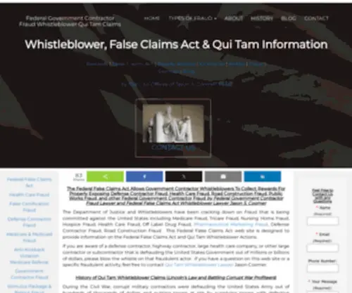Federalgovernmentcontractorfraud.com(Federal Government Contractor Fraud Whistleblower Qui Tam Claims) Screenshot