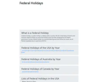 Federalholidays.net(Federal Holidays) Screenshot