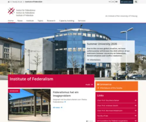 Federalism.ch(Institut du fédéralisme) Screenshot