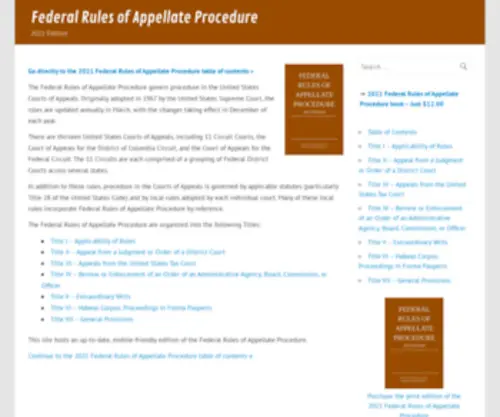 Federalrulesofappellateprocedure.org(Federal rules of appellate procedure) Screenshot