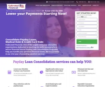 Federatedfinancial.com(Payday Loan Consolidation Company) Screenshot
