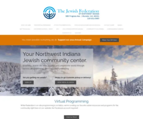 Federationonline.org(Jewish Federation of Northwest Indiana) Screenshot