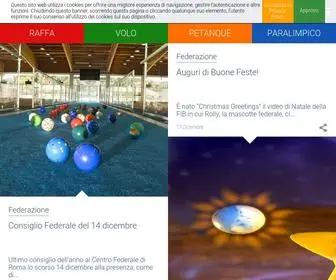 Federbocce.it(Il sito ufficiale della Federazione Italiana di Bocce) Screenshot
