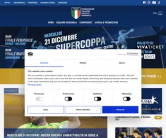 Federhandball.it(Il sito ufficiale della Federazione Italiana Giuoco Handball) Screenshot