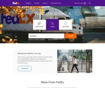 Fedex.ca(Tracking, Shipping, and Locations) Screenshot