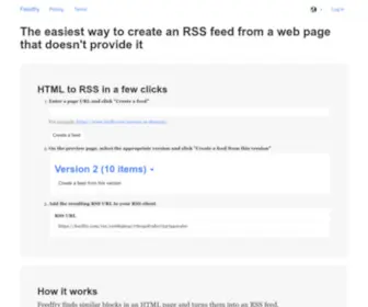 Feedfry.com(The best RSS feed generator) Screenshot