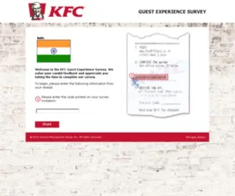 Feedkfcback.co.in(KFC India Guest Experience Survey) Screenshot
