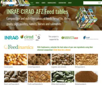 Feedtables.com(Tables of composition and nutritional values of feed materials INRA CIRAD AFZ) Screenshot