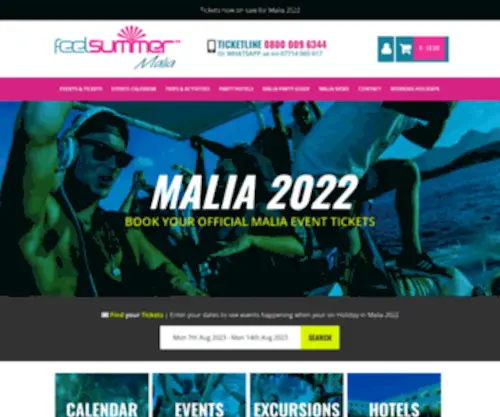 Feelsummermalia.com(Malia Event Tickets 2021) Screenshot