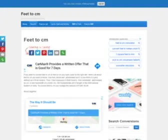 Feettocm.com(How to Convert Feet to cm the Easy Way) Screenshot