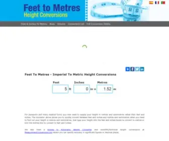 Feettometres.com(Easy to use converter for feet to metres (ft to m)) Screenshot